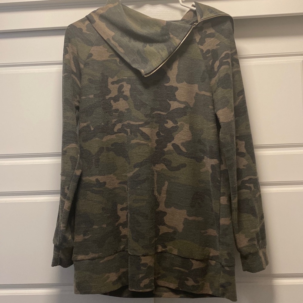 Cute army zipper long sleeve